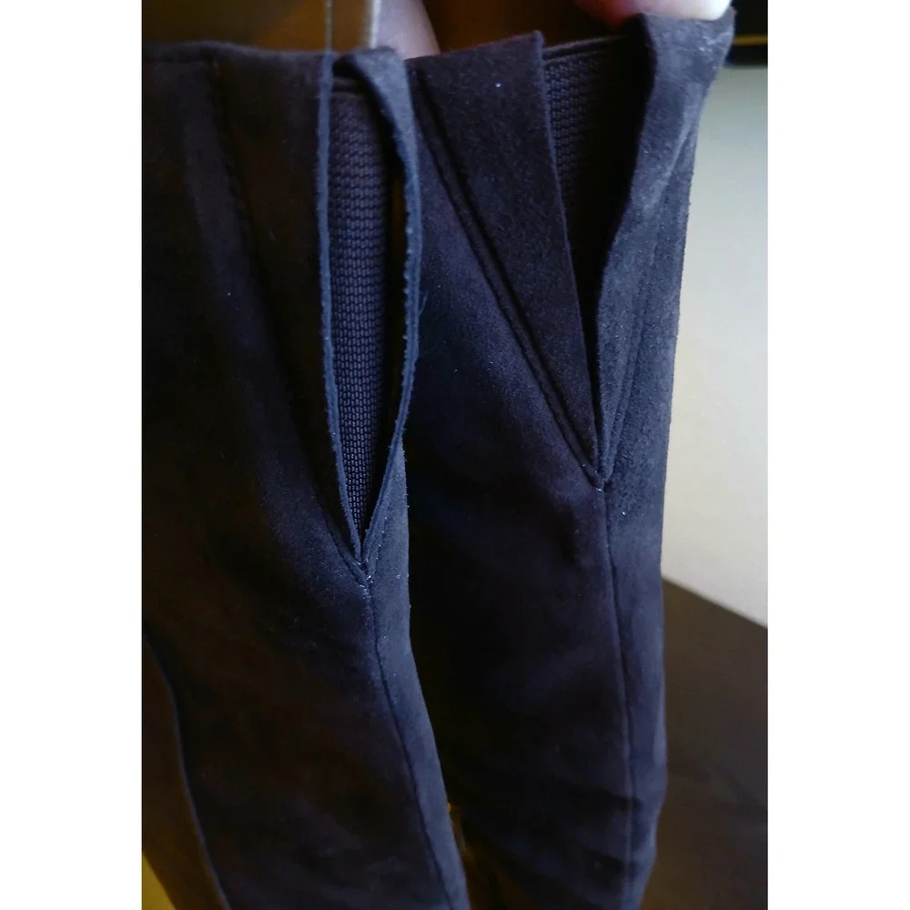 Vince Camuto Sabella Brown Suede Over The Knee Boots Pointed Toe Stiletto 8M